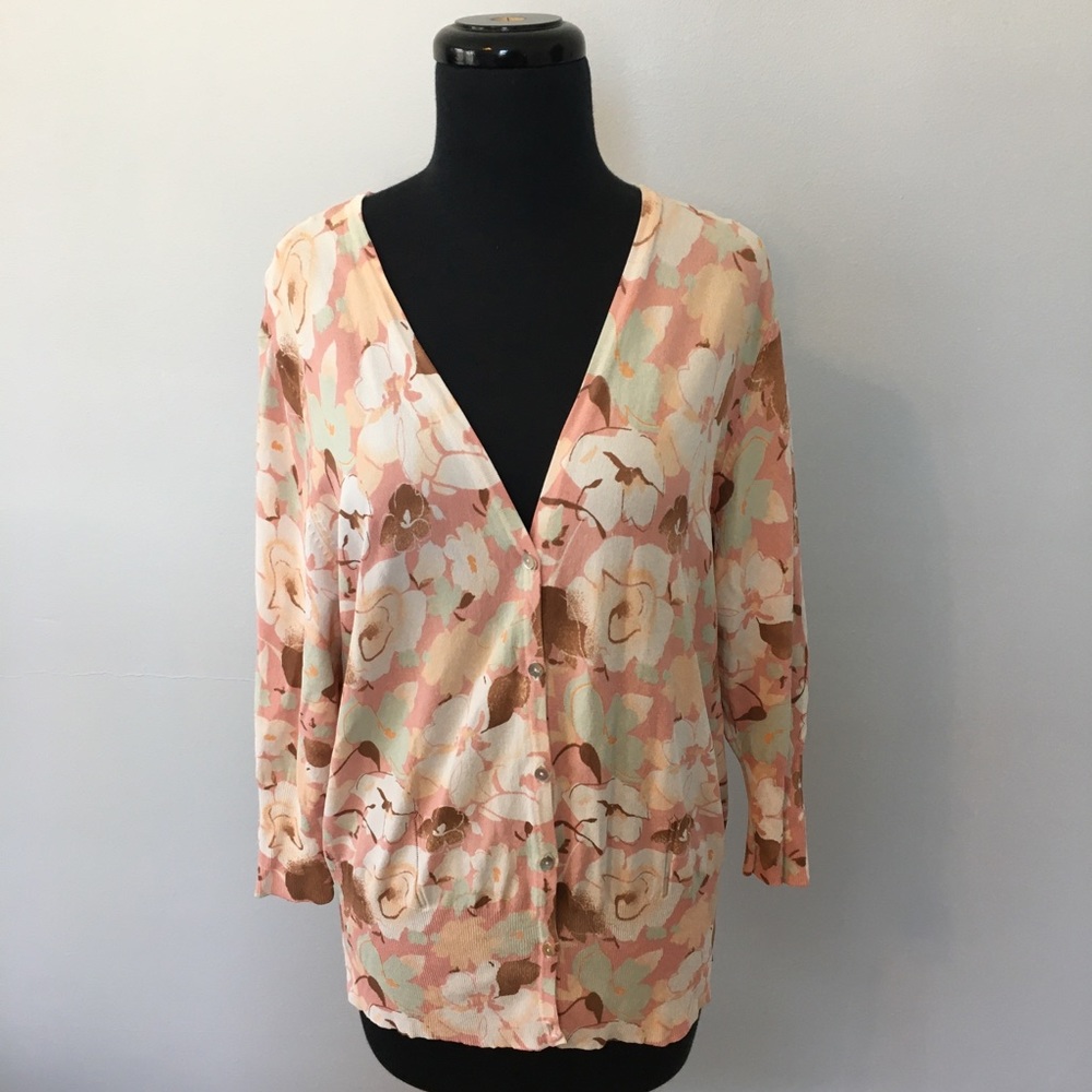 George Floral Button Up Cardigan, XL